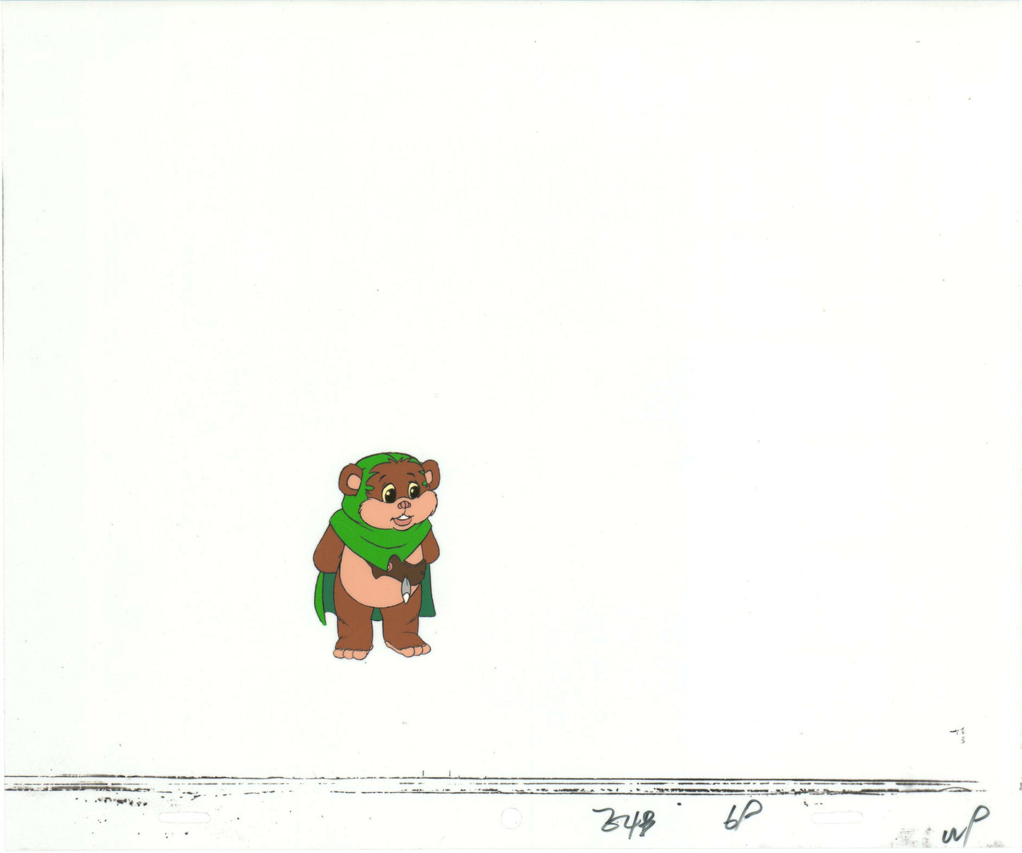 Star Wars: Ewoks Wicket from Season Two Original Production Animation Cel and Drawing from Lucasfilm b5409