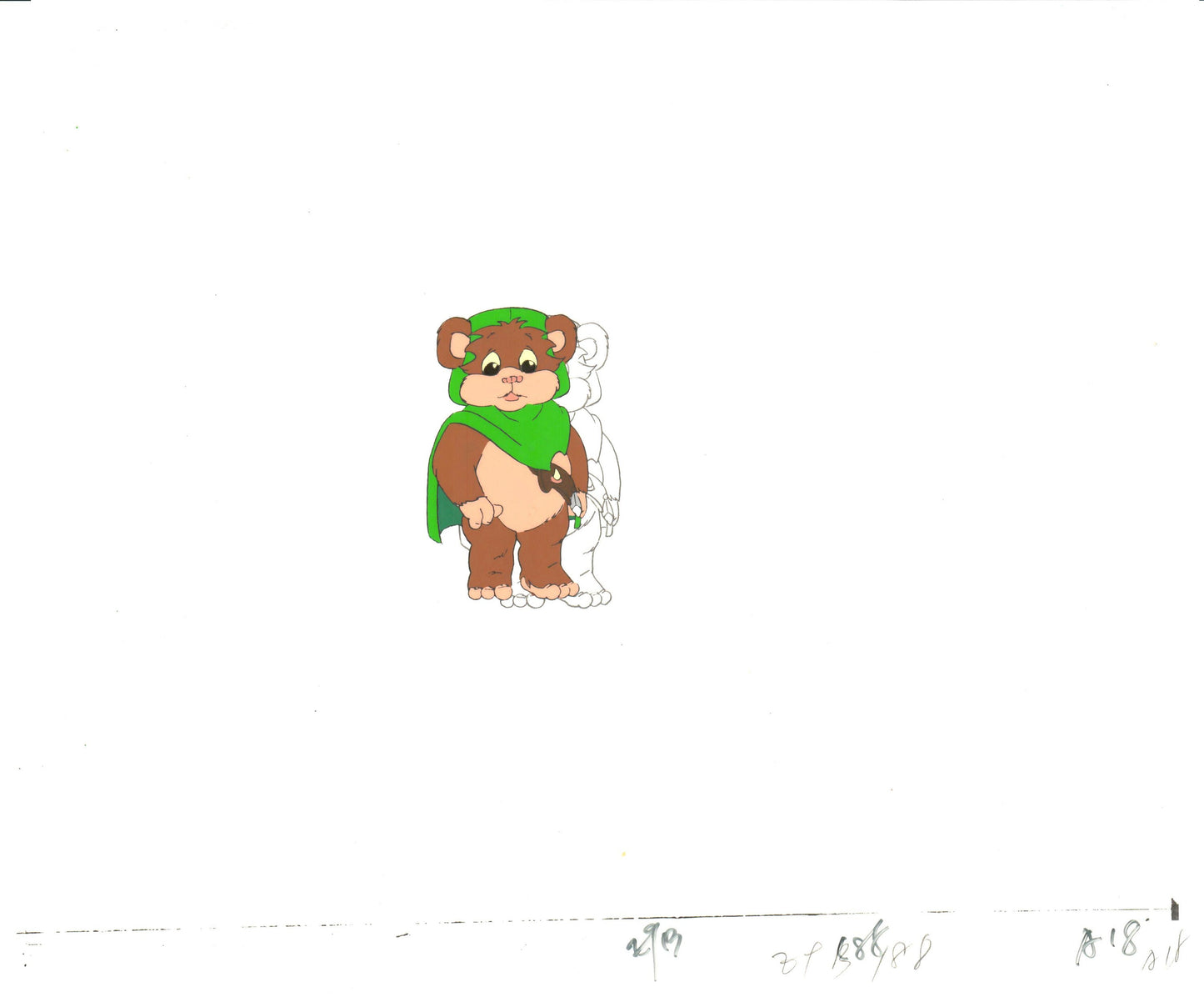 Star Wars: Ewoks Wicket from Season Two Original Production Animation Cel with Stuck Drawing from Lucasfilm b5520