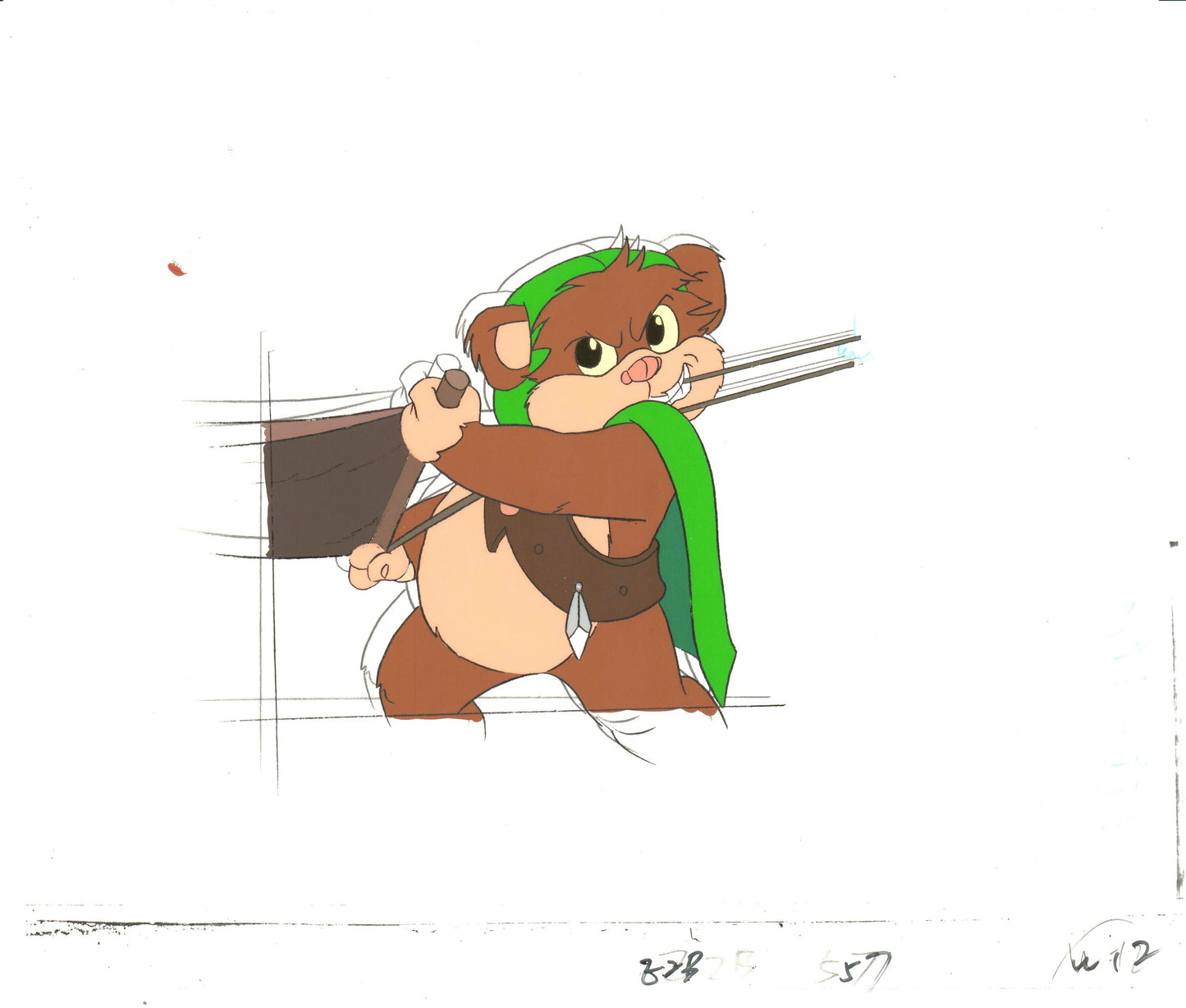 Star Wars: Ewoks Wicket from Season Two Original Production Animation Cel with Stuck Drawing from Lucasfilm b5527