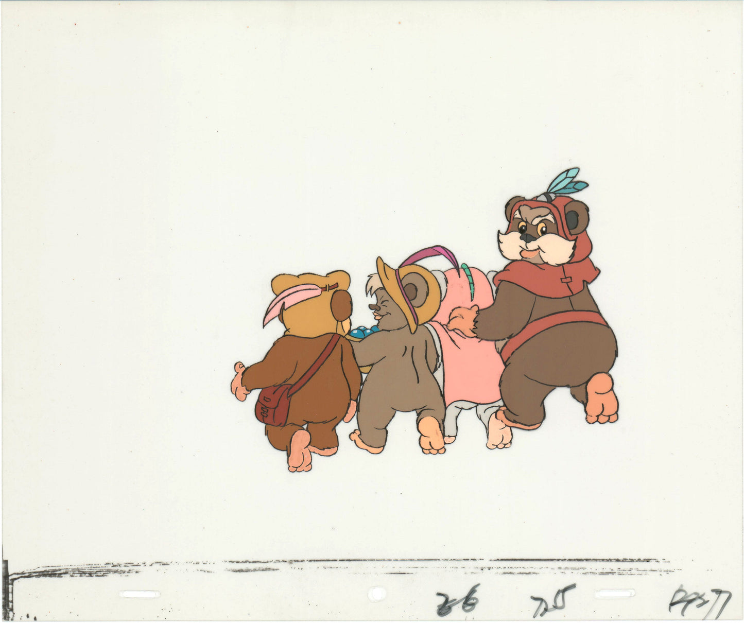 Star Wars: Ewoks Paploo Original Production Animation Cel n Draw Lucasfilm b5303