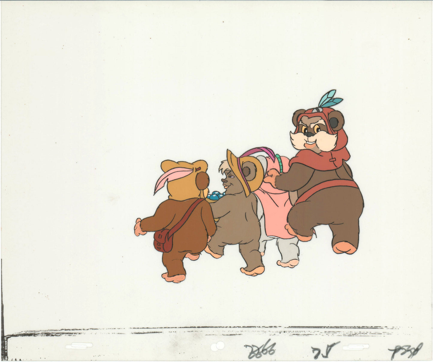 Star Wars: Ewoks Paploo Original Production Animation Cel n Draw Lucasfilm b5306