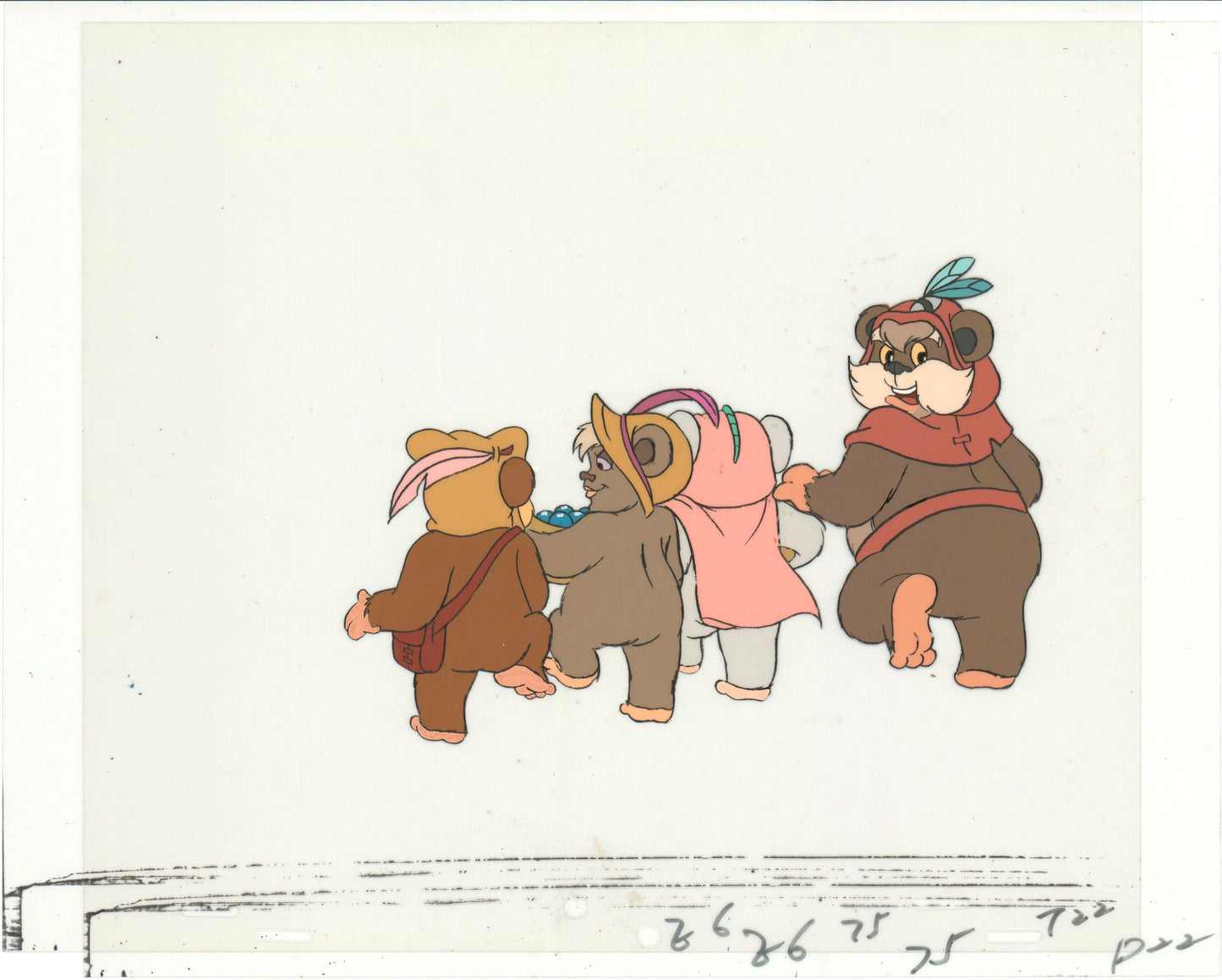 Star Wars: Ewoks Paploo Original Production Animation Cel n Draw Lucasfilm b5308