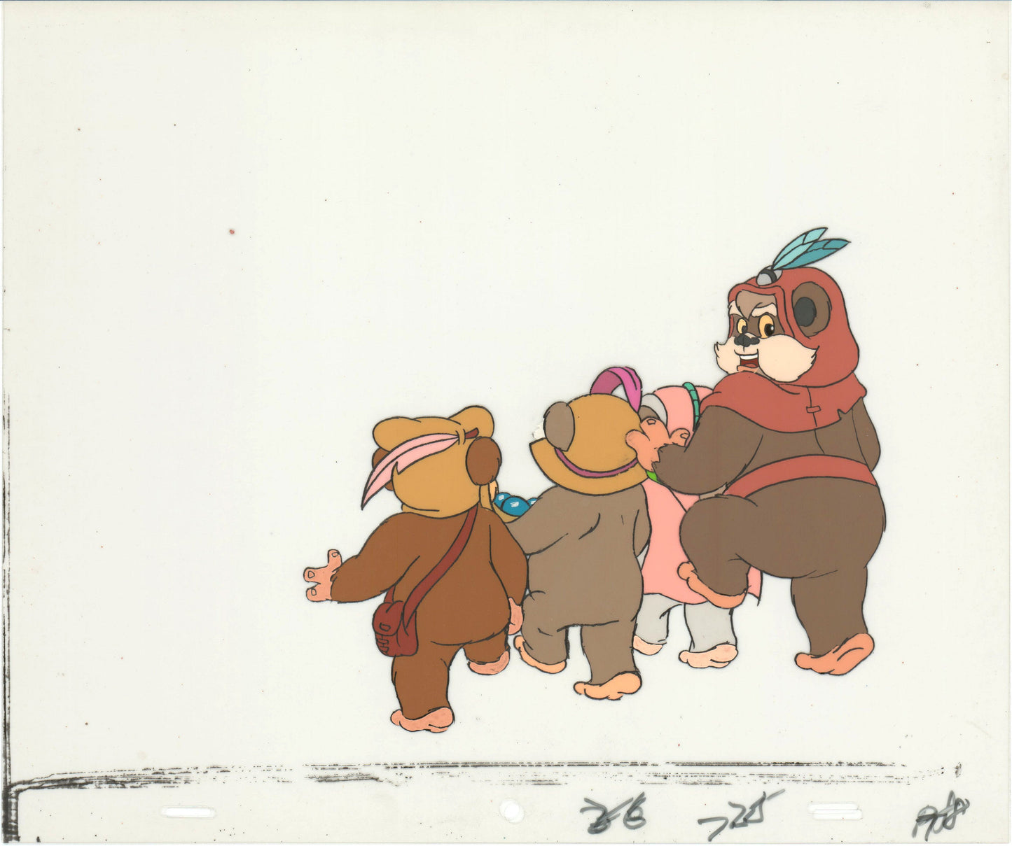 Star Wars: Ewoks Paploo Original Production Animation Cel n Draw Lucasfilm b5318