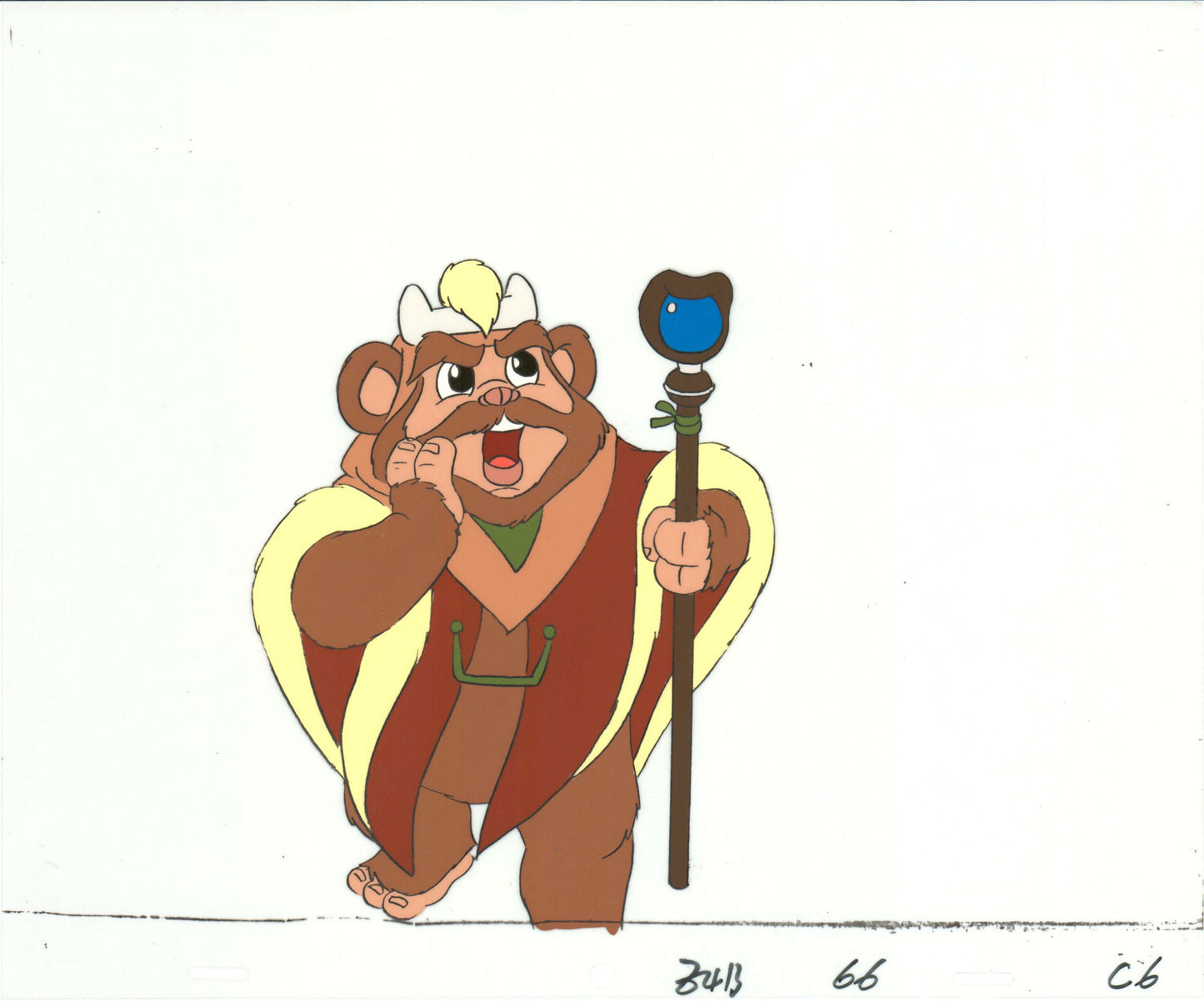 Star Wars: Ewoks Chief Chirpa Original Production Animation Cel and Drawing from Lucasfilm b5450