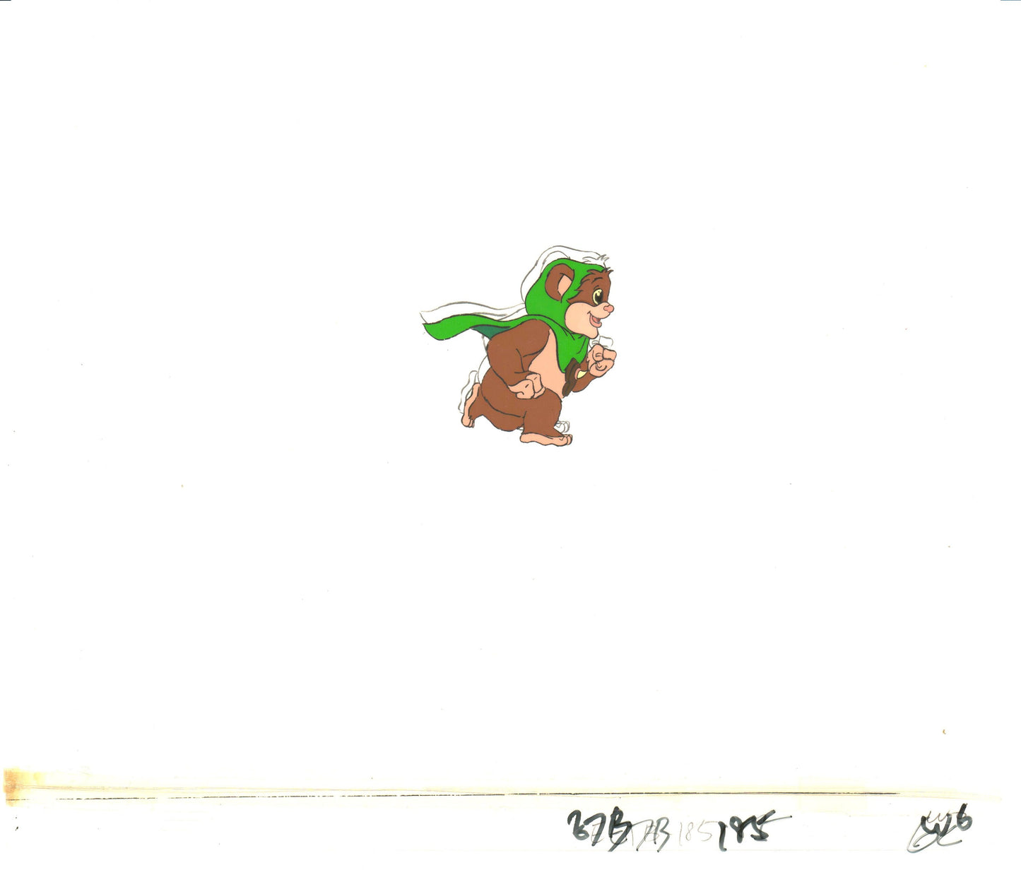 Star Wars: Ewoks Wicket from Season Two Original Production Animation Cel with Stuck Drawing from Lucasfilm b5509