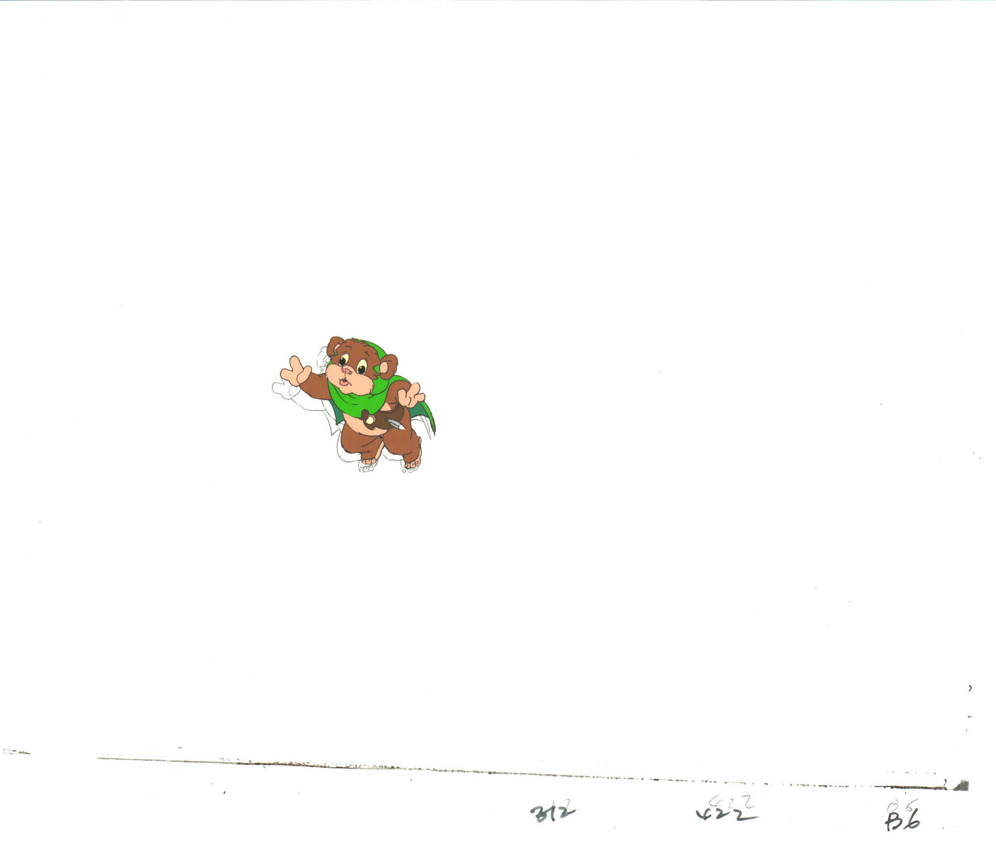 Star Wars: Ewoks Wicket from Season Two Original Production Animation Cel with Stuck Drawing from Lucasfilm b5544