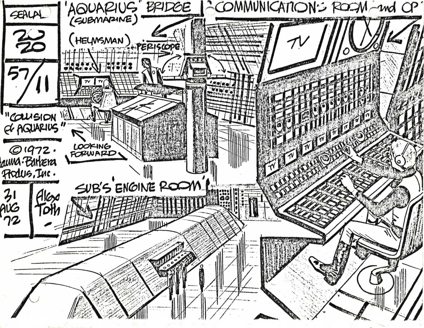 Alex Toth Sealab 2020 1972 Model Sheet Copy from Hanna Barbera Bridge 27