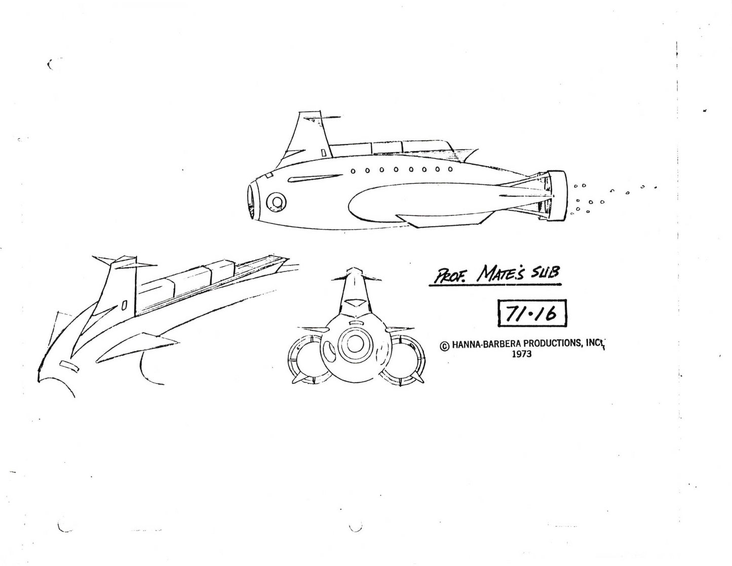 Alex Toth Superfriends 1973 Model Sheet Copy from Hanna Barbera Mate 49