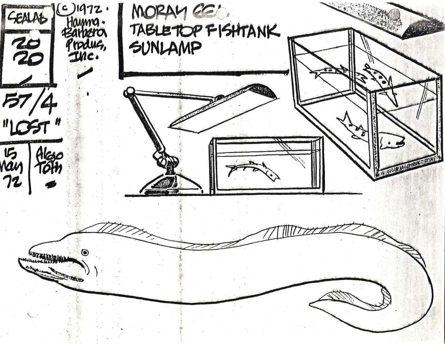 Alex Toth Sealab 2020 1972 Model Sheet Copy from Hanna Barbera Eel 17