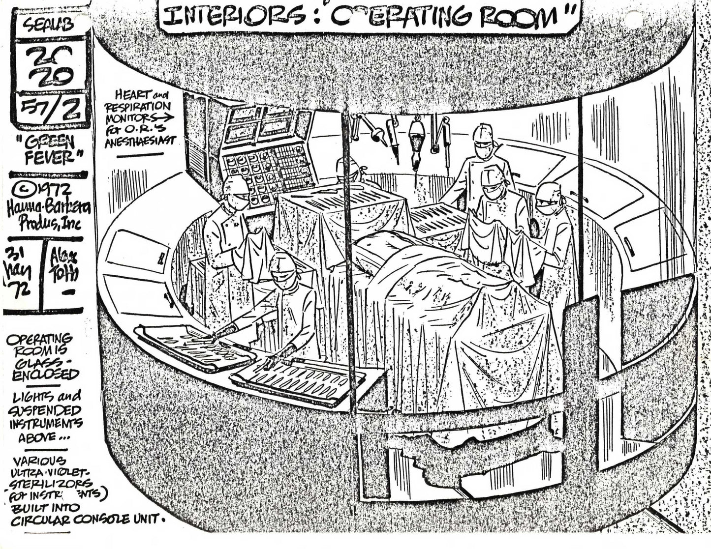 Alex Toth Sealab 2020 1972 Model Sheet Copy from Hanna Barbera Operating Room 26