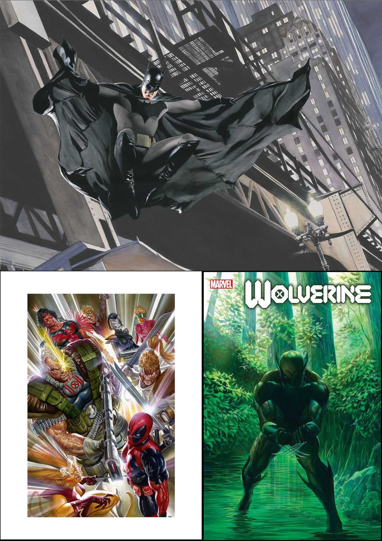 Set of 3 Alex Ross NYCC 2021 Exclusive Fine Art Prints on Paper PRINTER Proof Versions Limited Edition of 50/25/25 with 2 signed by Ross