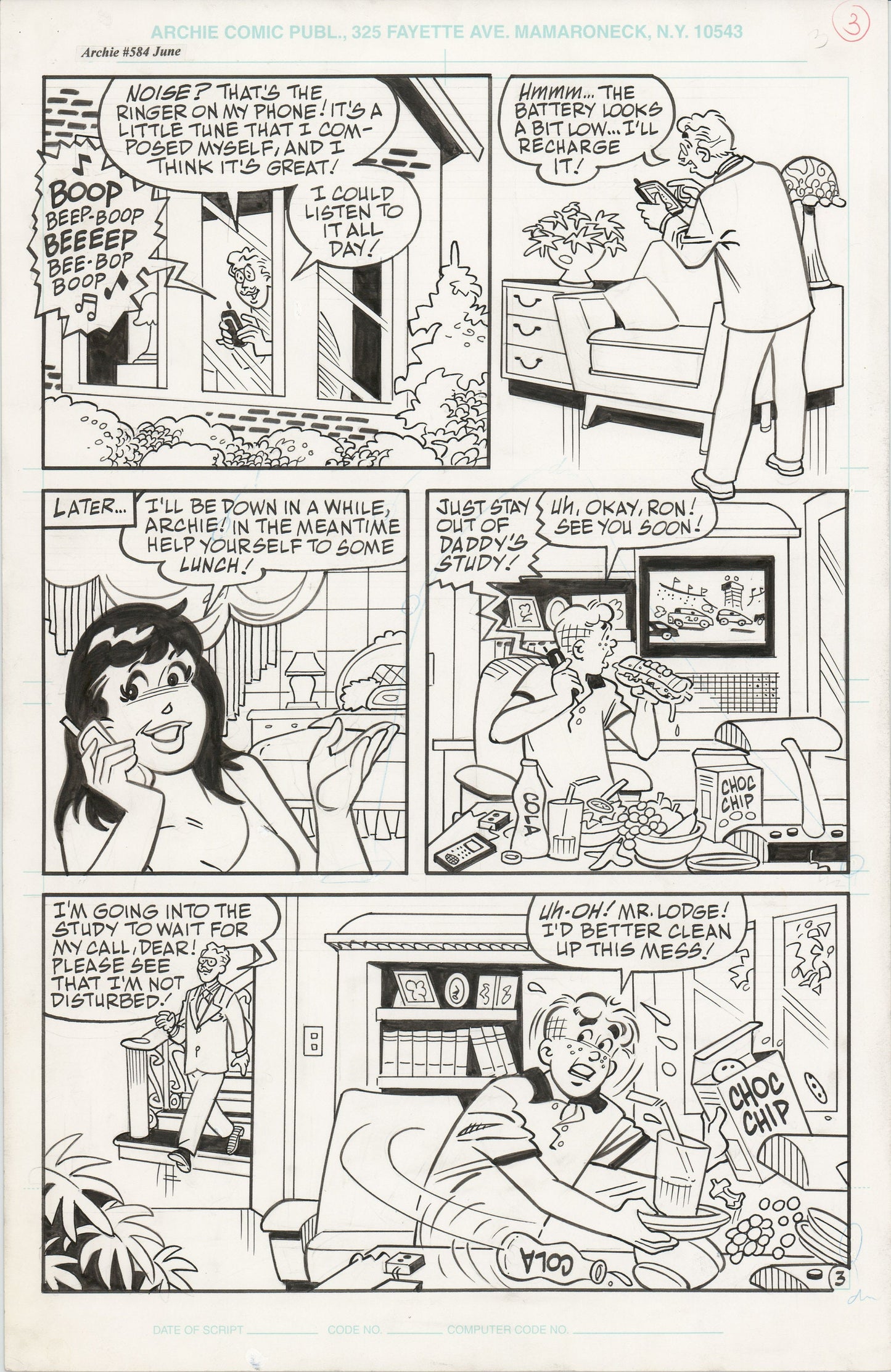 Archie 2008 Hand-inked Original Comic Book Page Art From #584 by Stan Goldberg and Bob Smith p3
