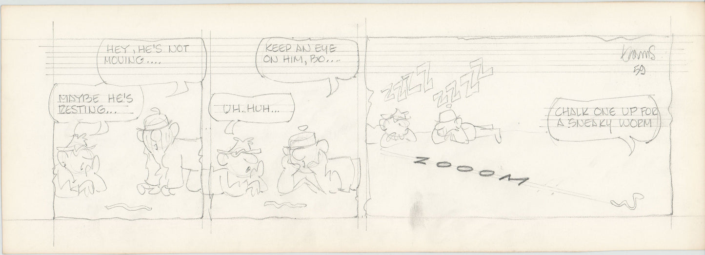 Fred Thomas Signed Concept Original Comic Art Strip Pencil Panel Cartoon 1966 Hobos - Good Ol Bo b4209