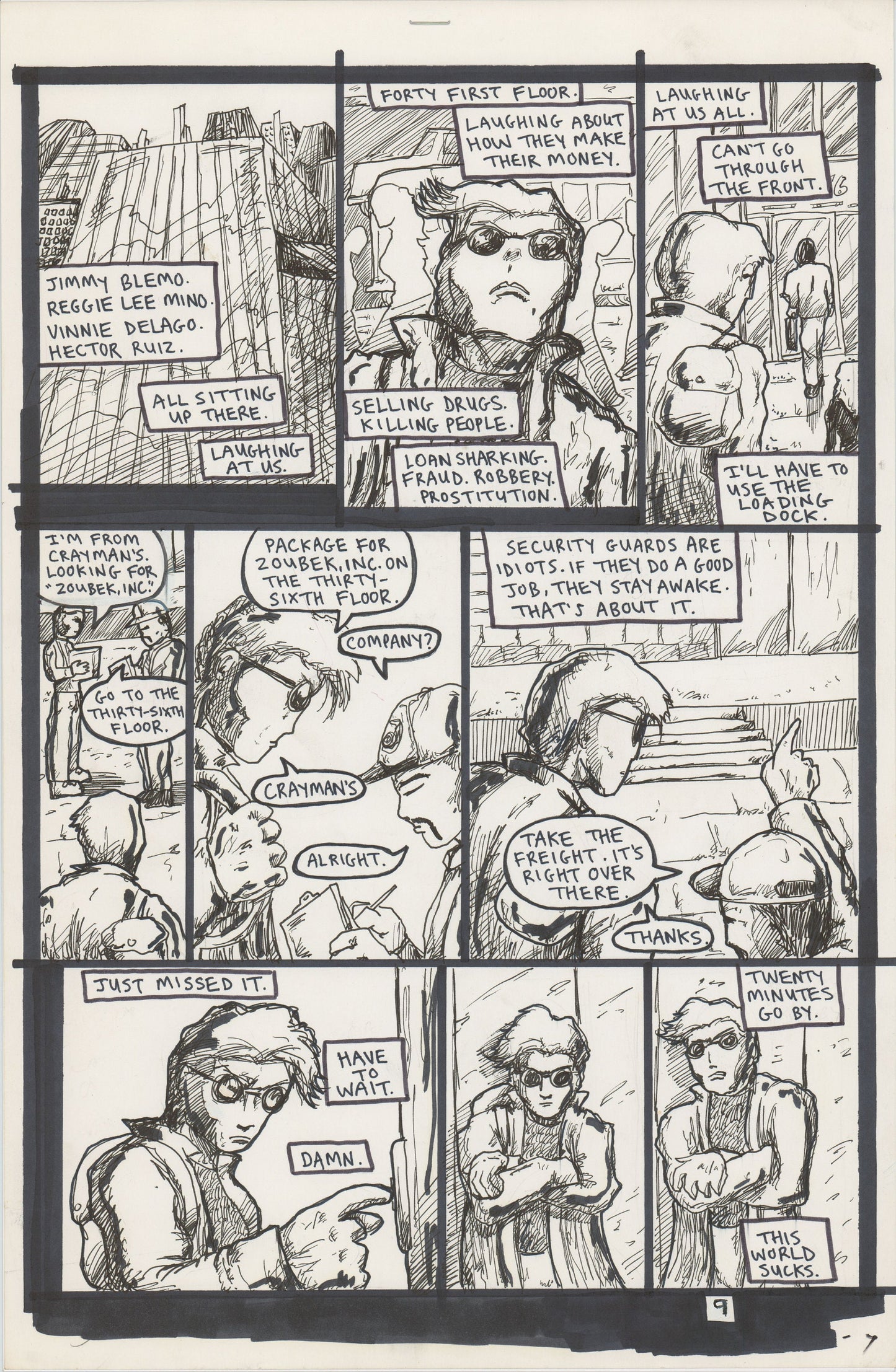 Tears Like Water #2 1999 Hand-inked Original Comic Page by Brien Cardello SIGNED p9