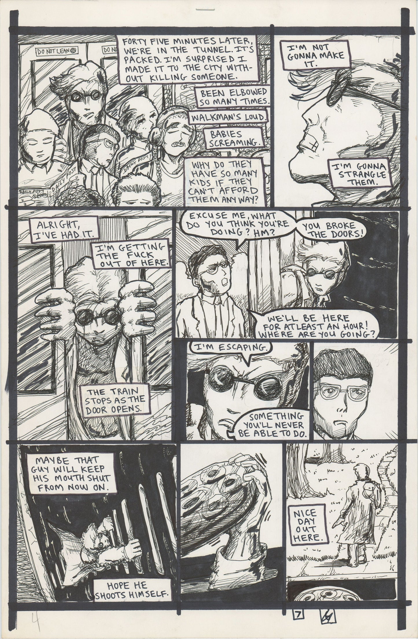 Tears Like Water #2 1999 Hand-inked Original Comic Page by Brien Cardello SIGNED p7