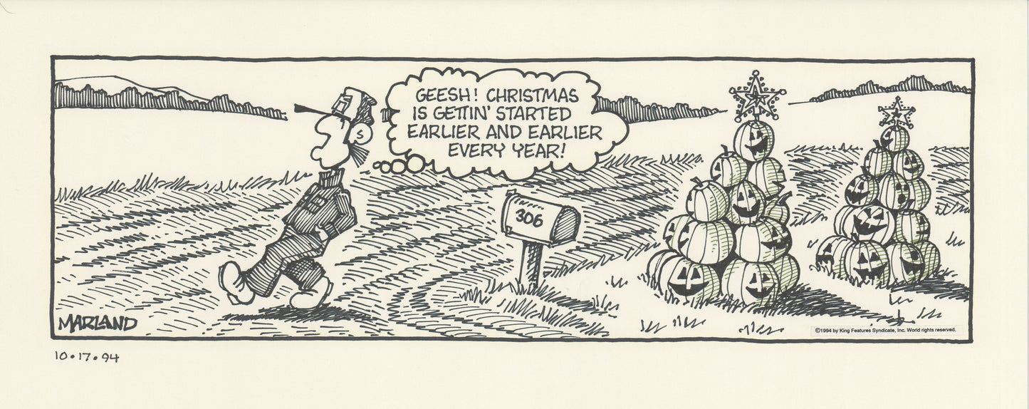 R.F.D. Original Ink Daily Newspaper Comic Strip Art Signed Mike Marland 1994 202