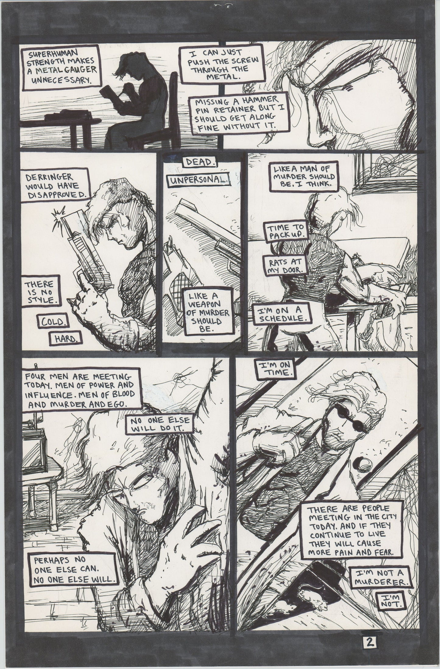 Tears Like Water #2 1999 Hand-inked Original Comic Page by Brien Cardello SIGNED p2