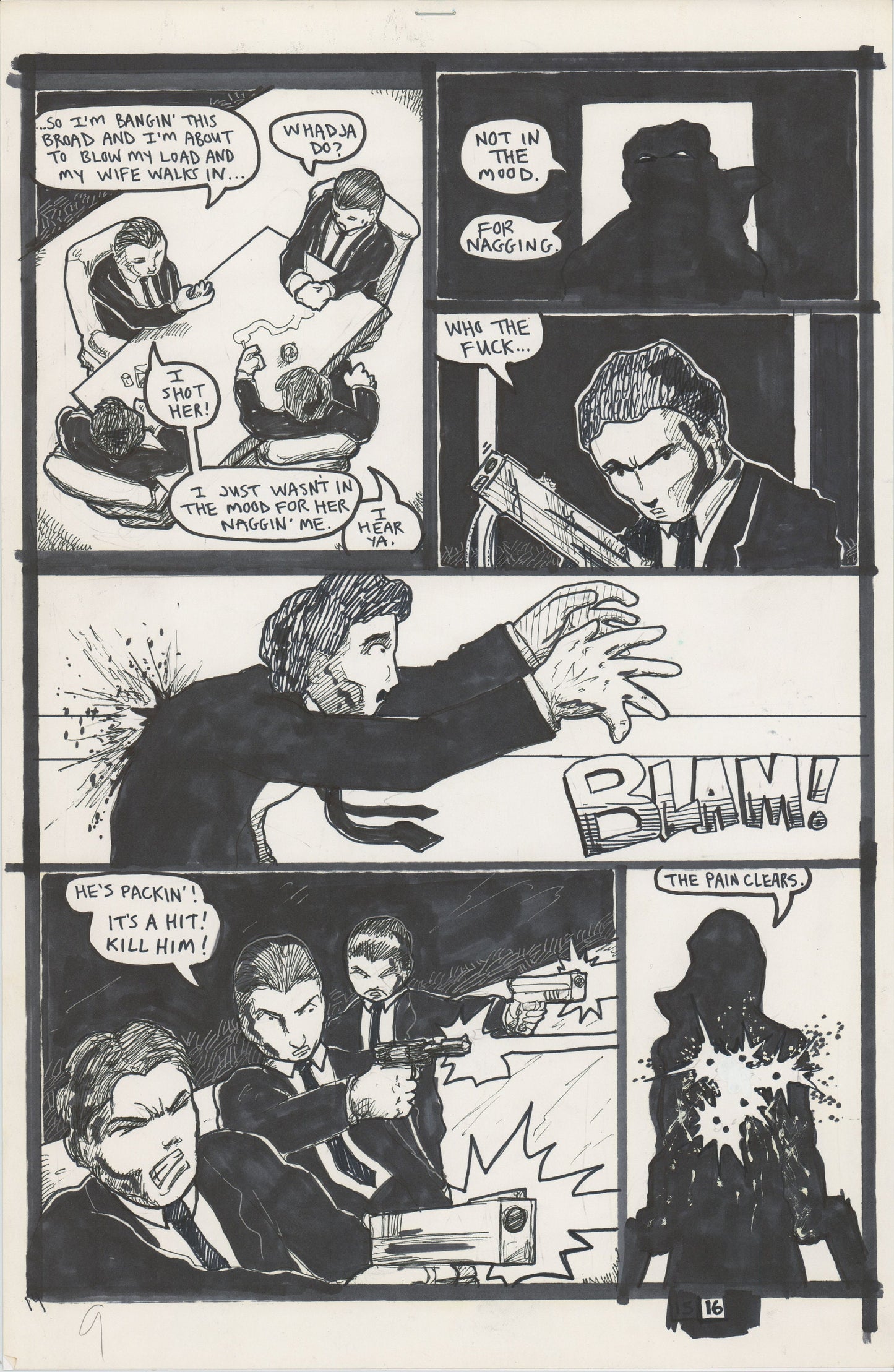 Tears Like Water #2 1999 Hand-inked Original Comic Page by Brien Cardello SIGNED p16