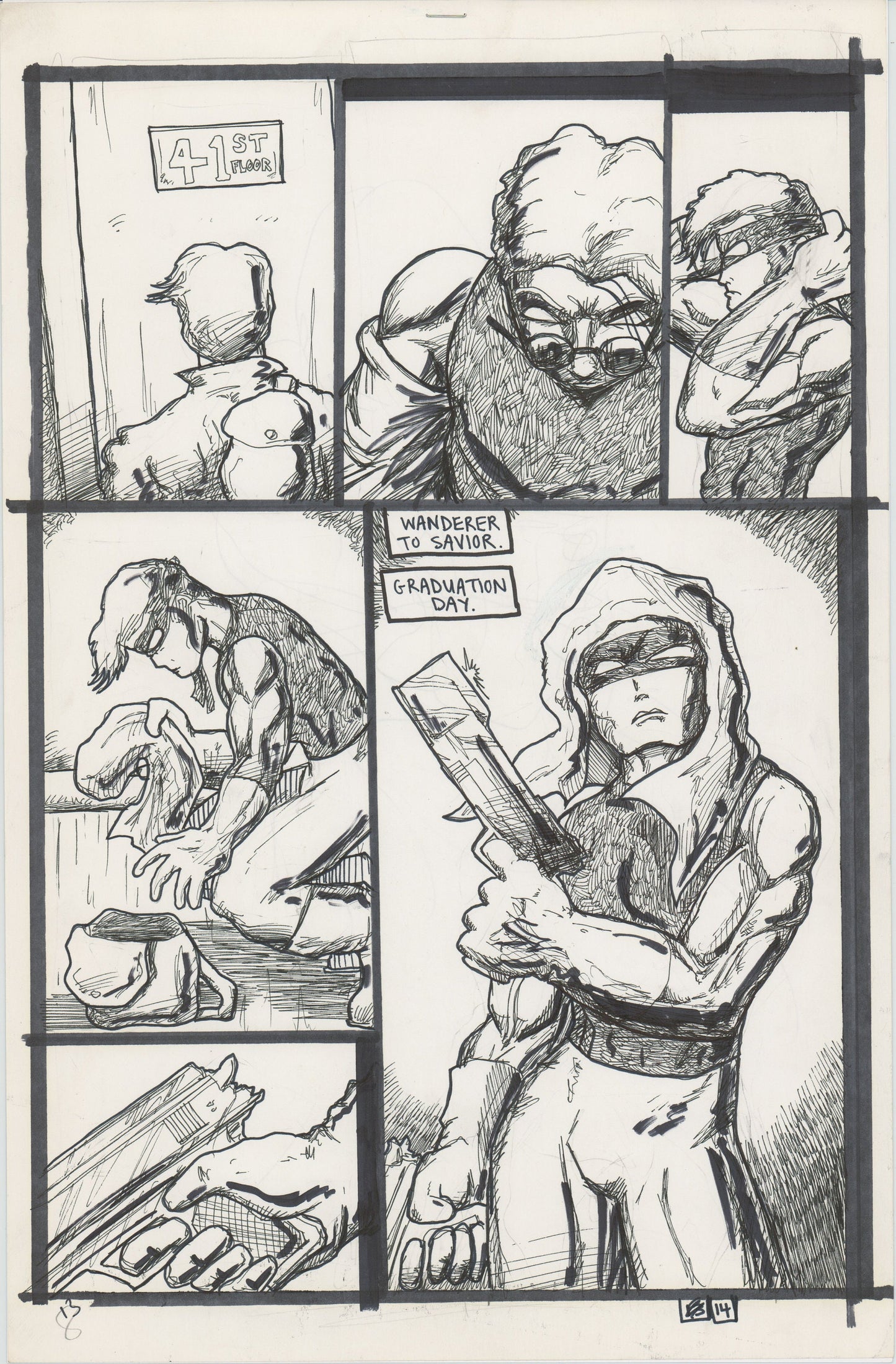 Tears Like Water #2 1999 Hand-inked Original Comic Page by Brien Cardello SIGNED p14