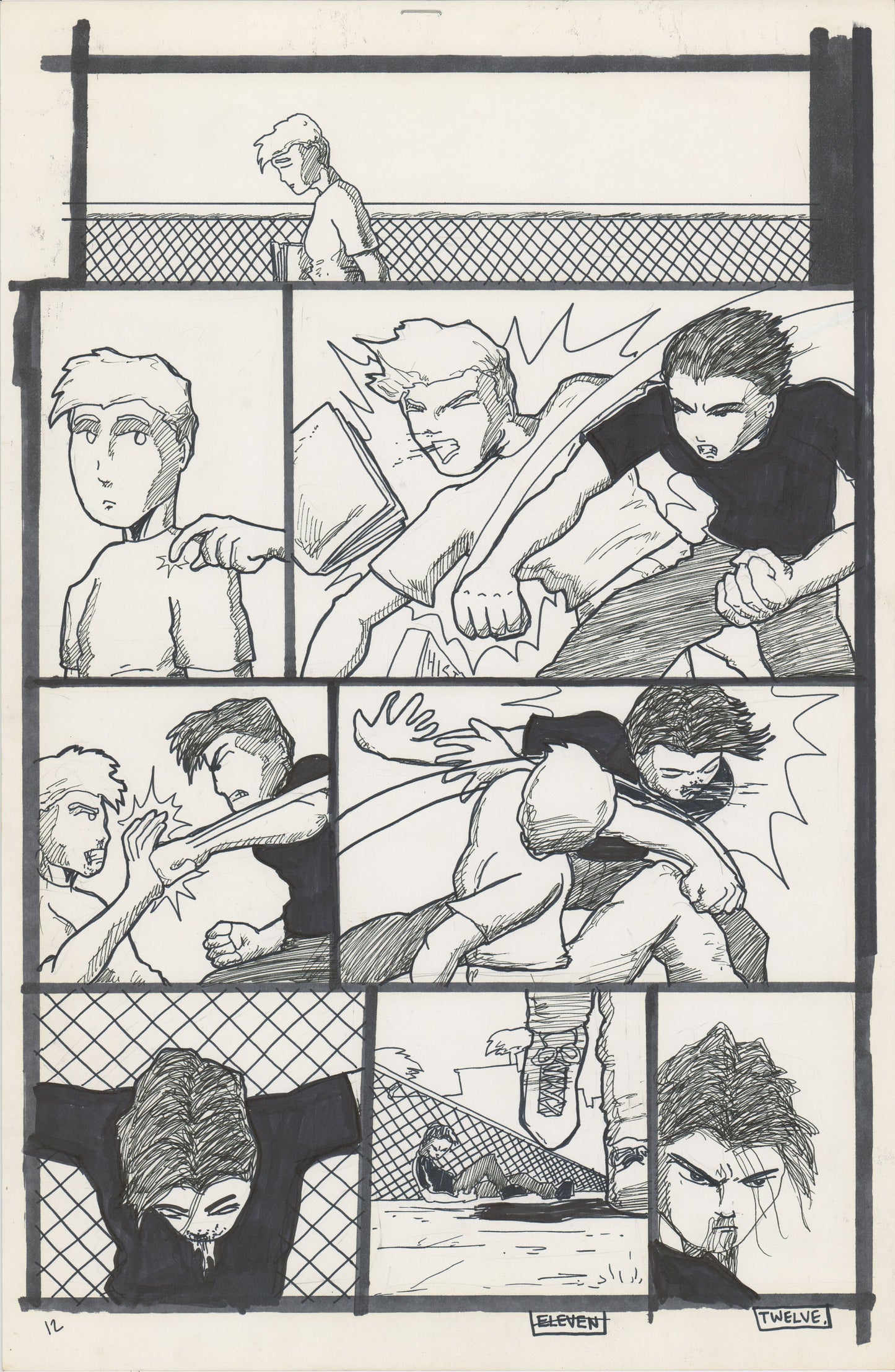 Tears Like Water #2 1999 Hand-inked Original Comic Page by Brien Cardello SIGNED p12