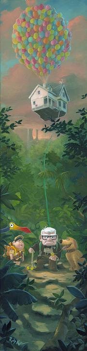 UP Walt Disney Fine Art Rob Kaz Signed Limited Edition of 195 on Canvas "Carl's New Adventure"