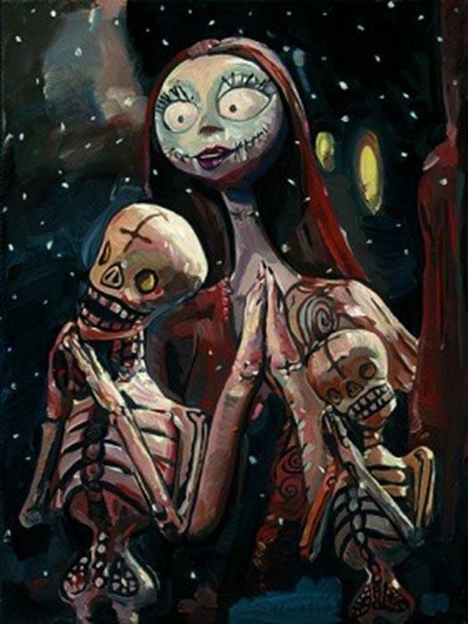 The Nightmare Before Christmas Sally Walt Disney Fine Art Jim Salvati Signed Limited Edition of 195 on Canvas "The Pumpkin Dance"