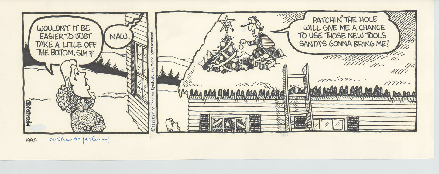 R.F.D. Original Ink Daily Newspaper Comic Strip Art Signed Mike Marland 1992 195