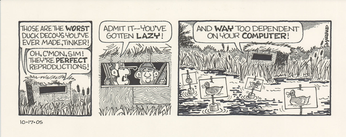 R.F.D. Original Ink Daily Newspaper Comic Strip Art Signed Mike Marland 2005 204