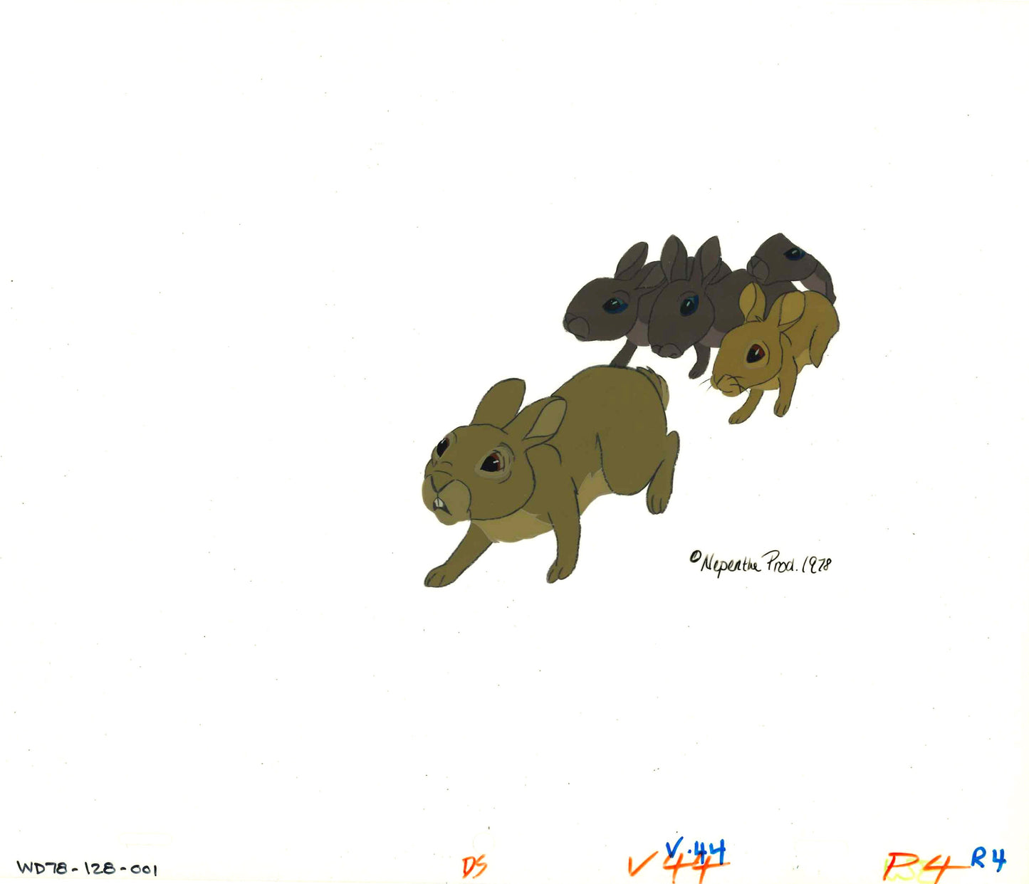 Watership Down 1978 production animation cel LJE Seal COA 128-1