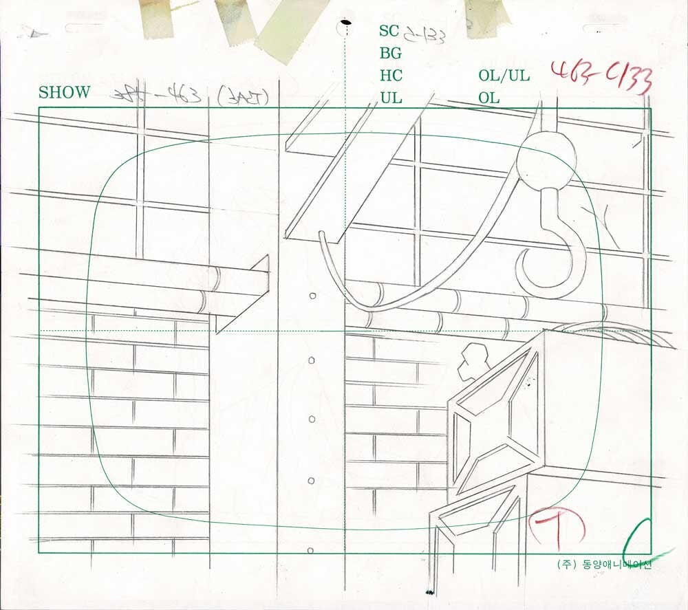 Batman Beyond Animation Cartoon Production Background with Layout Drawing from Warner Brothers 133