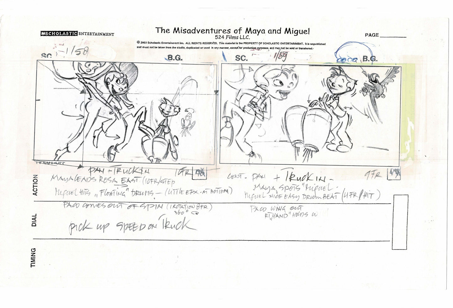 Maya and Miguel OPENING Original Production Animation Storyboard PBS 589