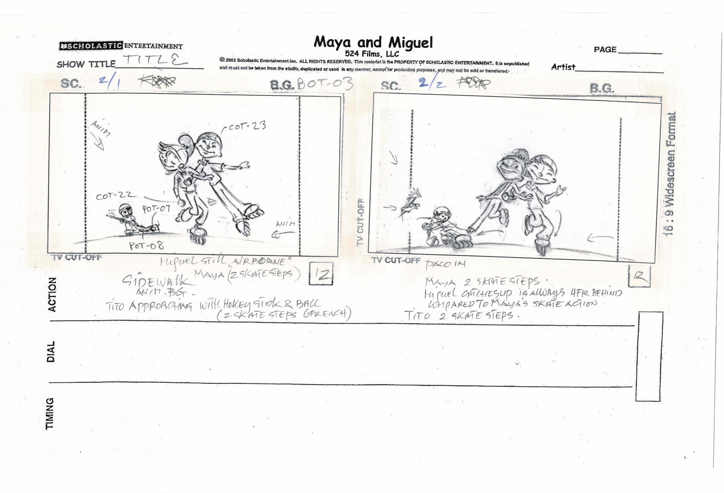 Maya and Miguel OPENING Production Animation Storyboard PBS 2123