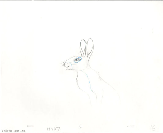 Watership Down 1978 Production Animation Cel Drawing with Linda Jones Enterprise Seal and Certificate of Authenticity 18-21