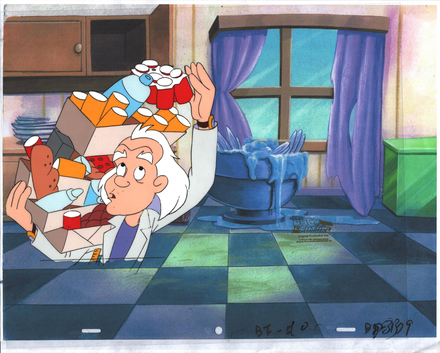 Back to the Future Original Production Animation Cel Universal Cartoon 1991-2 b6b33
