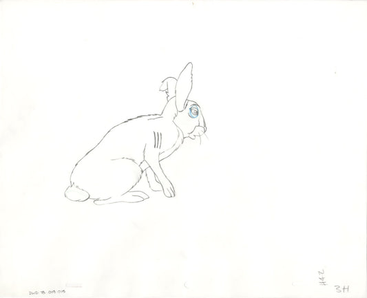 Watership Down 1978 Production Animation Cel Drawing with Linda Jones Enterprise Seal and Certificate of Authenticity 19-015