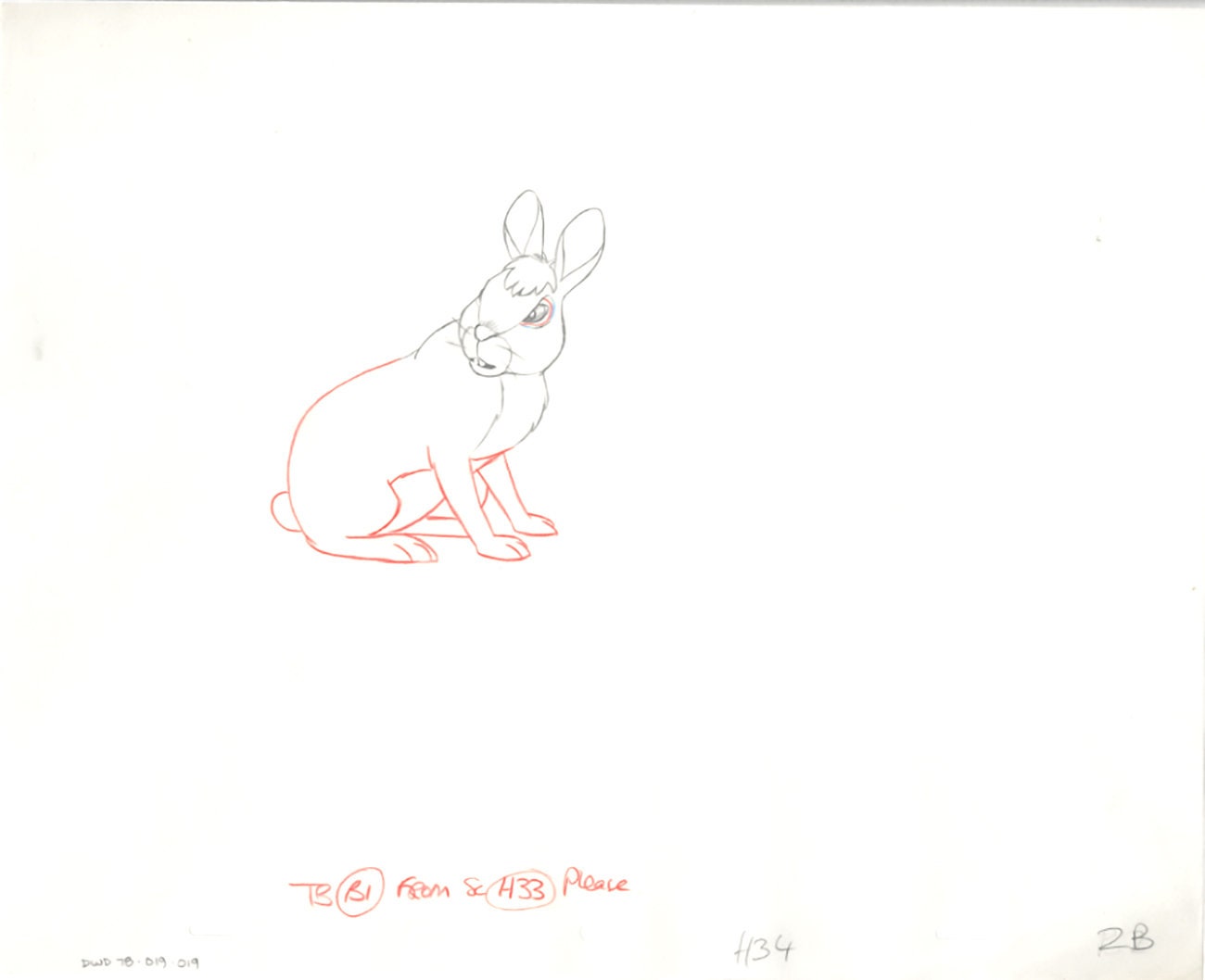 Watership Down 1978 Production Animation Cel Drawing with Linda Jones Enterprise Seal and Certificate of Authenticity 19-019