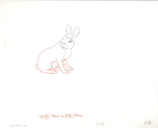 Watership Down 1978 Production Animation Cel Drawing with Linda Jones Enterprise Seal and Certificate of Authenticity 19-019