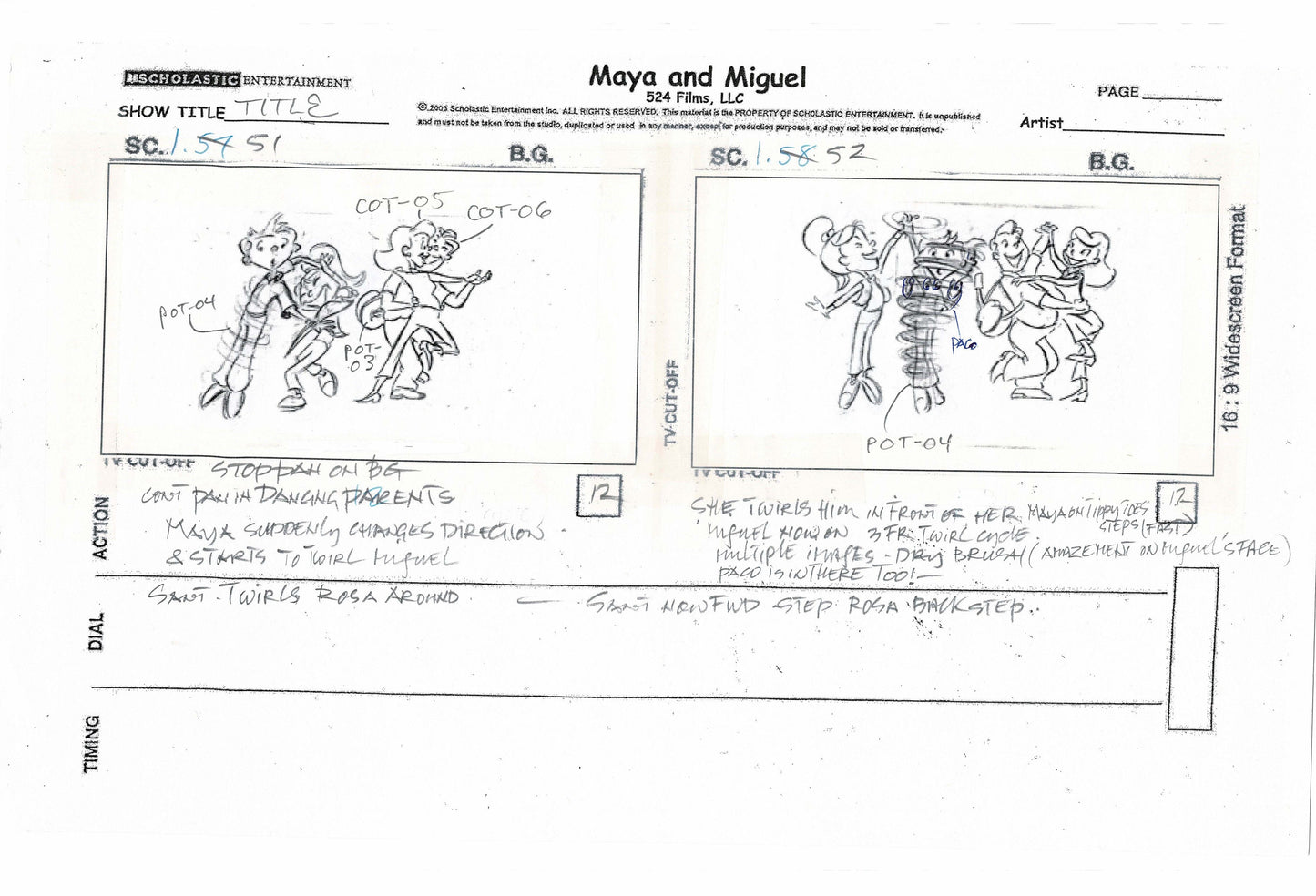 Maya and Miguel OPENING Original Production Animation Storyboard PBS 512