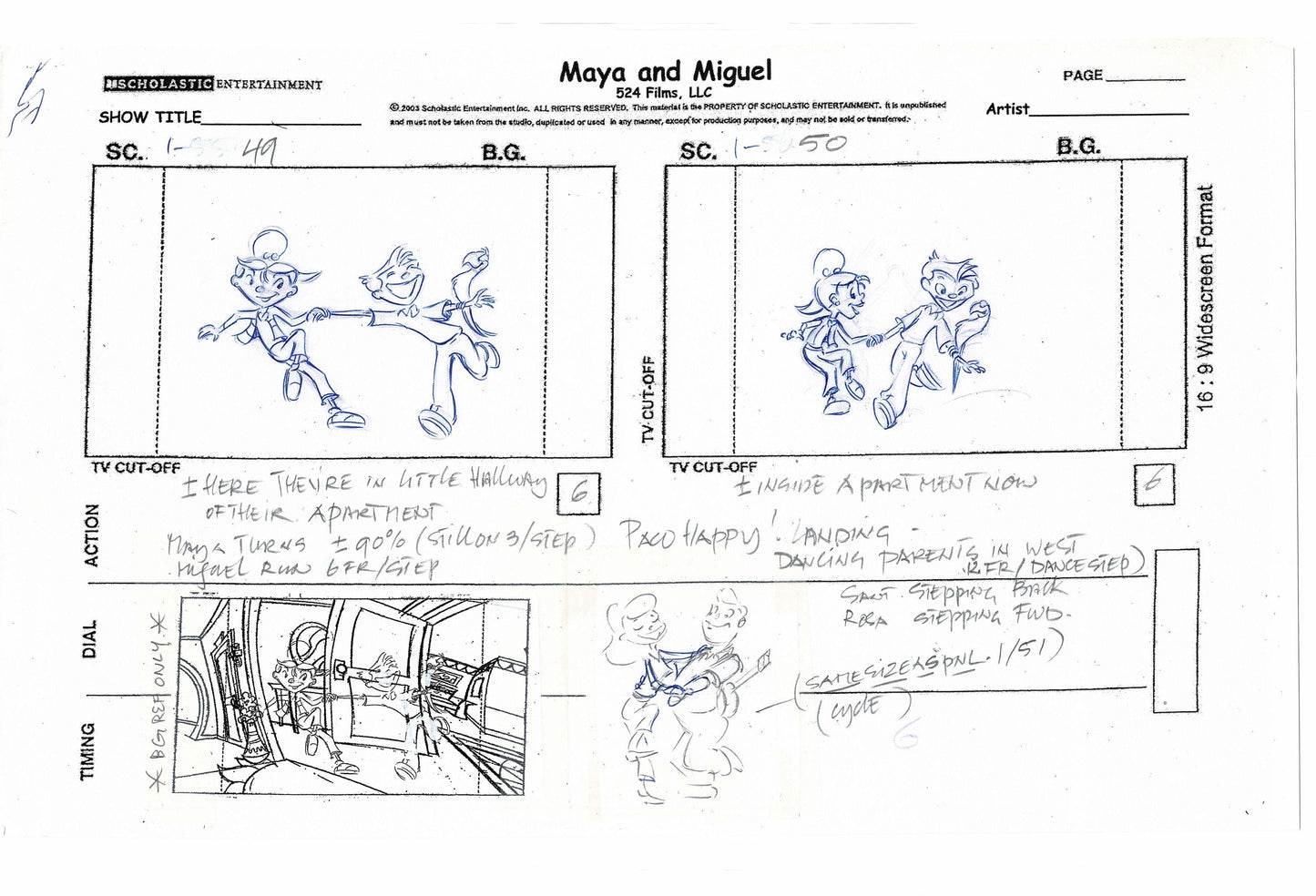 Maya and Miguel OPENING Production Animation Storyboard PBS 4950