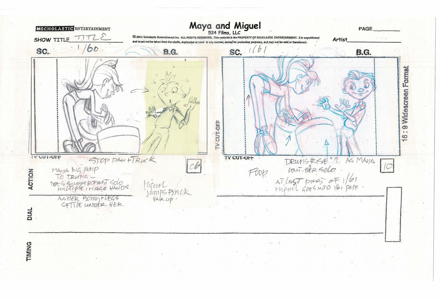 Maya and Miguel OPENING Production Animation Storyboard PBS 601