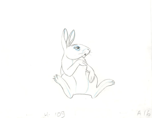 Watership Down 1978 Production Animation Cel Drawing with Linda Jones Enterprise Seal and Certificate of Authenticity 18-20