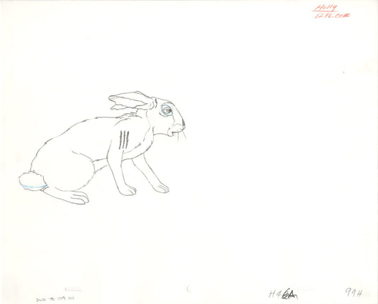 Watership Down 1978 Production Animation Cel Drawing with Linda Jones Enterprise Seal and Certificate of Authenticity 19-011
