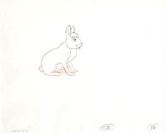 Watership Down 1978 Production Animation Cel Drawing with Linda Jones Enterprise Seal and Certificate of Authenticity 19-016