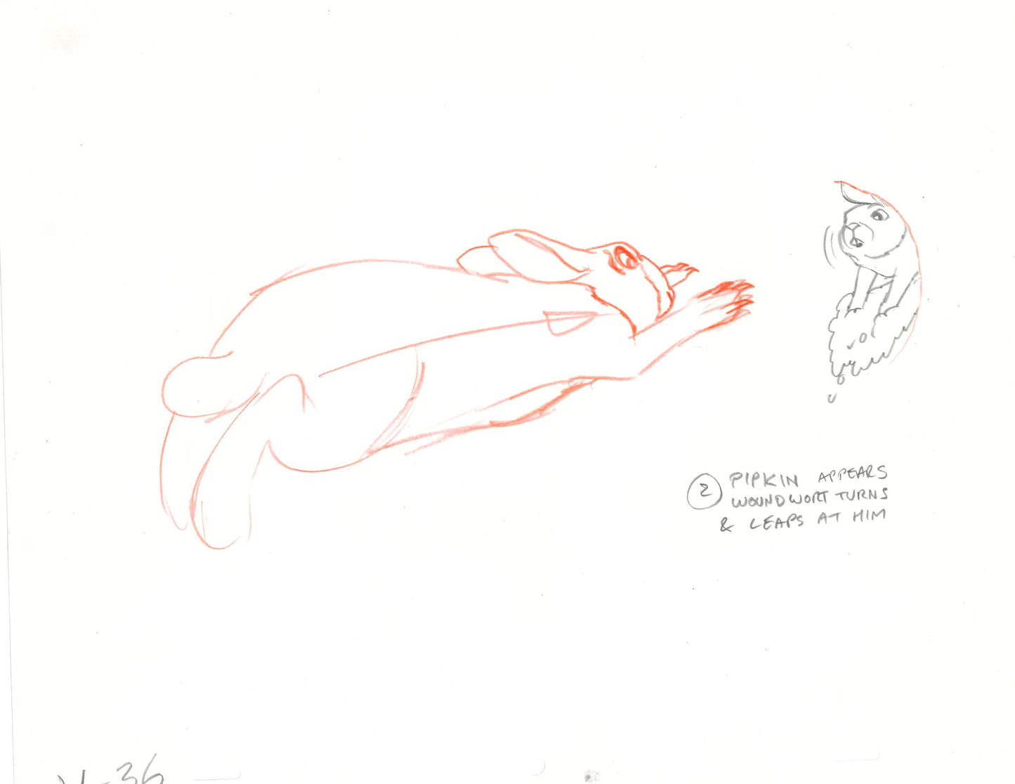 Watership Down 1978 Production Animation Cel Drawing with Linda Jones Enterprise Seal and Certificate of Authenticity 028-9