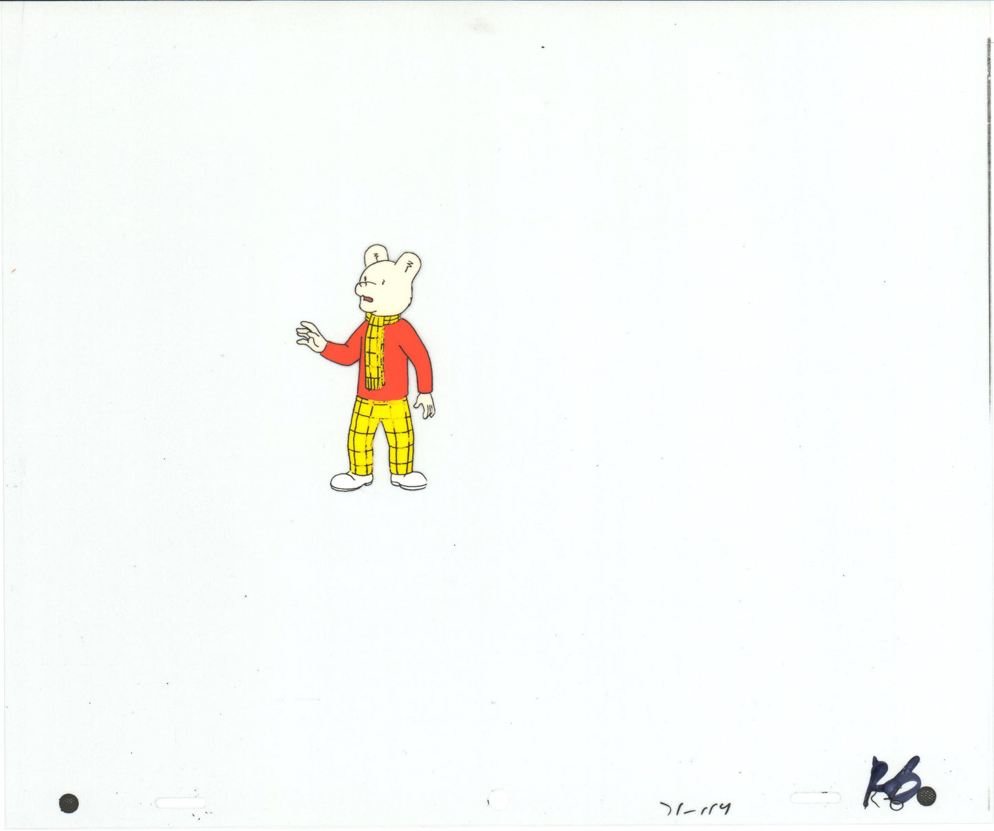 RUPERT Bear Original Production Animation Cel from the Cartoon by Nelvana Tourtel Animation 1990s B70281