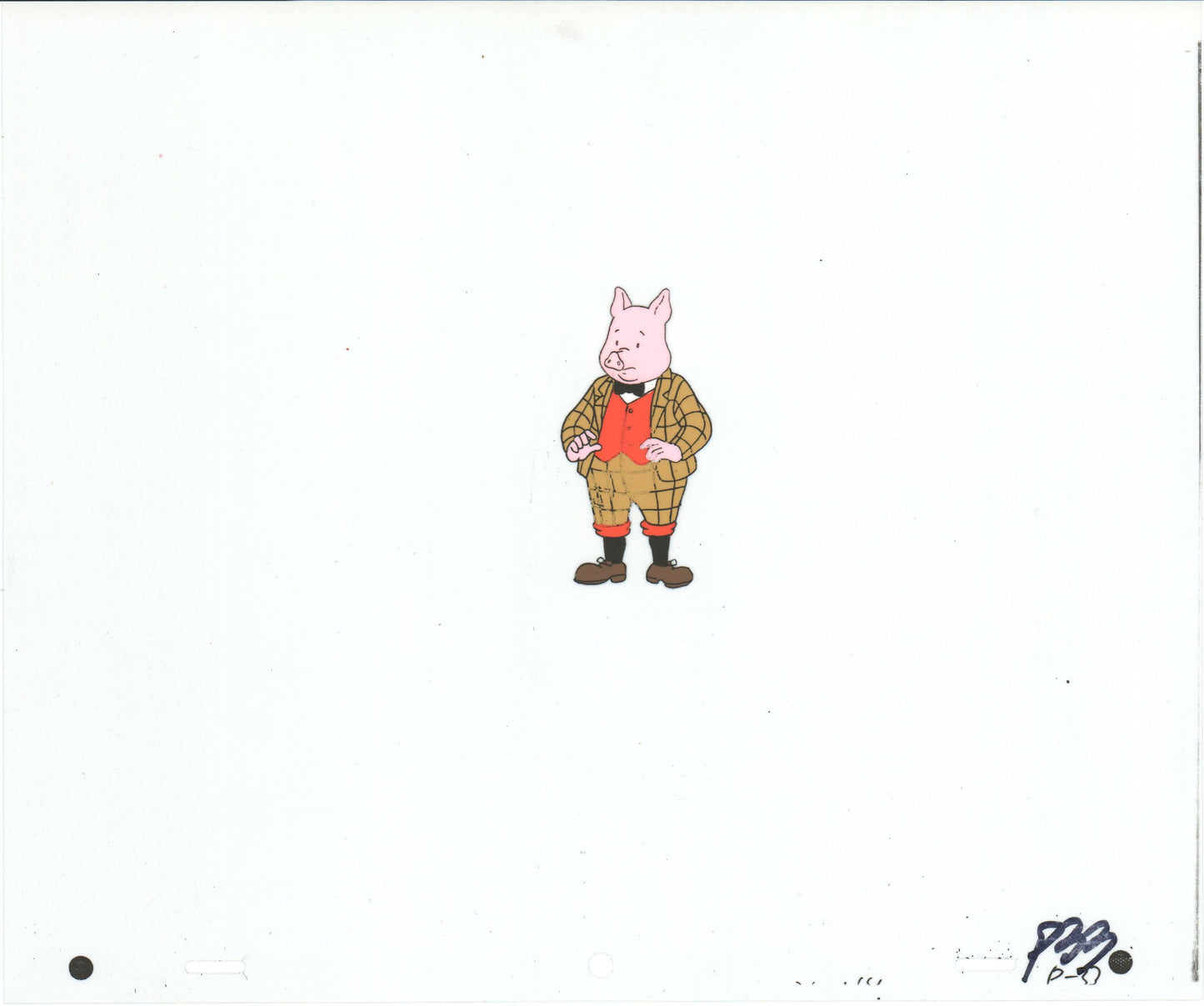 RUPERT Bear Podgy Pig Original Production Animation Cel from the Cartoon by Nelvana Tourtel Animation 1990s B70300