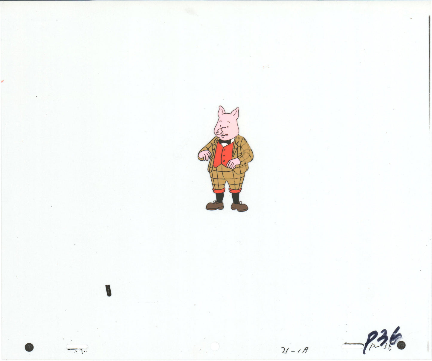RUPERT Bear Podgy Pig Original Production Animation Cel from the Cartoon by Nelvana Tourtel Animation 1990s B70302