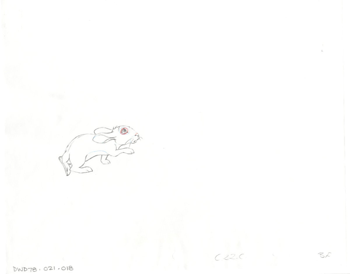 Watership Down 1978 Production Animation Cel Drawing with Linda Jones Enterprise Seal and Certificate of Authenticity 021-018