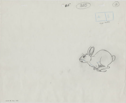 Watership Down 1978 Production Animation Cel Drawing with Linda Jones Enterprise Seal and Certificate of Authenticity 022-024