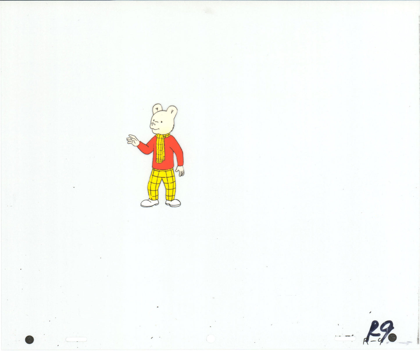 RUPERT Bear Original Production Animation Cel and Drawing from the Cartoon by Nelvana Tourtel Animation 1990s B70284